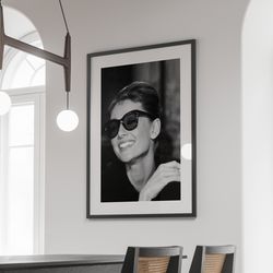 audrey hepburn poster, black and white fashion art, audrey hepburn print, old hollywood decor, feminist print, vintage f
