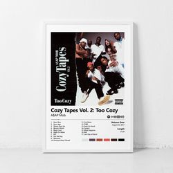 cozy tapes vol 2 too cozy - asap mob album poster, music poster, custom poster, hd print wall decor canvas poster