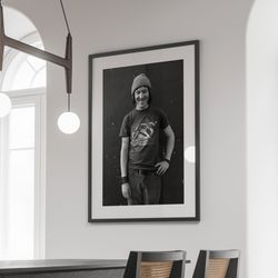 elliot smith poster, music icon print, vintage home decor, retro music wall art, black and white, elliot smith print,