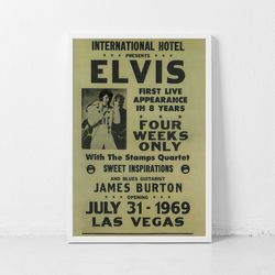 elvis music gig concert poster classic retro rock vintage wall art print decor canvas poster