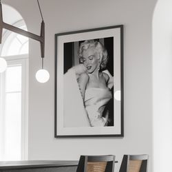 marilyn monroe poster, vintage black and white print, iconic hollywood wall art, retro home decor, marilyn monroe collec