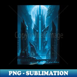 spaceport with an evil futuristic building - exclusive sublimation digital file - stunning sublimation graphics