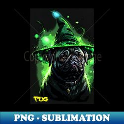 Pug wearing Magical Hat 3 - PNG Transparent Digital Download File for Sublimation - Perfect for Sublimation Art