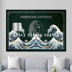 express card gift, personalized american express canvas, american art canvas, fashion canvas art, american card canvas,