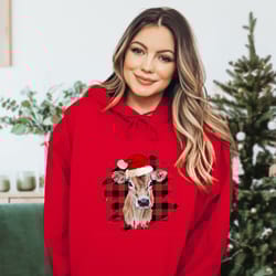christmas deer santa hoodie, deer christmas hoodie, animal lover hoodie, merry christmas hoodie, family holiday hoodie,