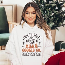 christmas hoodie, north pole milk and cookie hoodie, christmas family hoodie,funny christmas hoodie, christmas shirt,ch