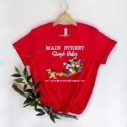 disney christmas shirt, main street sleigh rides, mickey shirt, magic world shirt, disney shirt, mickey and friends chri