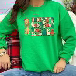 gingerbread kisses and christmas wishes sweatshirt, funny christmas sweatshirt, christmas gift, christmas family sweatsh