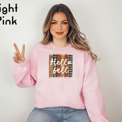 hello fall sweatshirt, thanksgiving sweatshirt, cute fall shirt for women's, turkey sweatshirt, funny autumn sweatshirt,