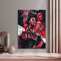 michael jordan last shot canvas , michael jordan signature canvas art, ready to hang canvas , best basketball player art