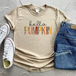 hello pumpkin shirt, thanksgiving shirt, fall vibes shirt, autumn shirt, fall shirts for women, cute pumpkin shirt, pump