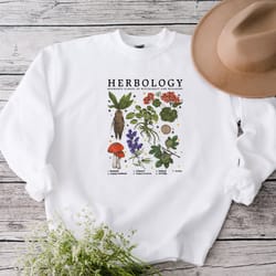 herbology plants sweatshirt, gift for plant lover, botanical sweatshirt, plant lover sweat, plant wizard pottery sweatsh