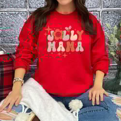 jolly mama sweatshirt, retro jolly mama shirt, mama christmas sweatshirt, christmas women sweatshirt, christmas mama shi