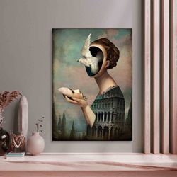 surreal girl canvas, artwork canvas, abstract wall art, huge canvas wall art, canvas wallart, artwork canvas wallart, lu