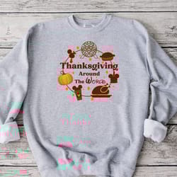 thanksgiving around the world sweatshirt, thanksgiving disney sweatshirt, disneyland fall shirt, turkey sweater, disneyw