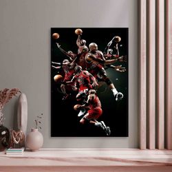 wall art gym canvas, basketball players art canvas, last shot art, michael jordan last shot printed, michael jordan can