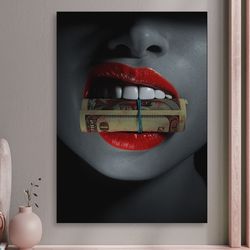 wall art rule of money, cash canvas wall art, money canvas wall art, woman canvas wall art, luxary canvas wall art, hug