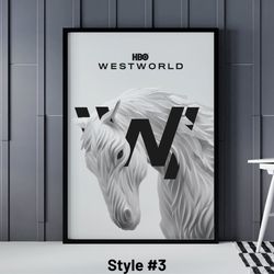 westworld hbo tv series poster, 7 different westworld posters, dolores poster, westworld print, robert ford poster, west