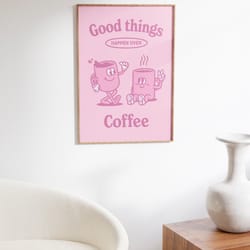 cute kitchen wall print, coffee quote print, retro wall art, digital print, printable wall art, coffee print, large post
