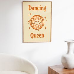 disco ball print, groovy poster, trendy wall art, preppy room decor, bar cart art, retro disco wall art, retro wall art,