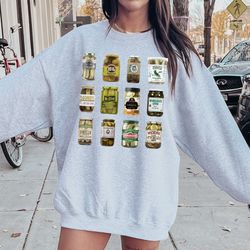 vintage canned pickles sweatshirt  t-shirt, pickle lovers shirt, refrigerator pickles, canning hot peppers, national pic