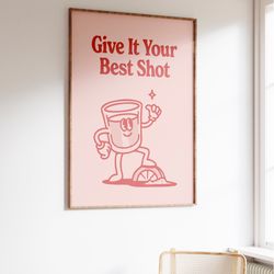 trendy wall art print, retro poster, retro bar print, liquor poster, bar cart decor, retro illustration, tequila print,