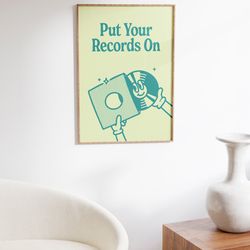 trendy wall art, funky vinyl poster, music lover gift, vinyl record print, aesthetic room decor, printable wall art, rec