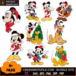 9 files of christmas on disney world bundle svg, christmas svg
