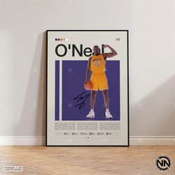 shaquille o'neal poster, la lakers print, nba poster, sports poster, mid century modern, nba fans, basketball gift, spor