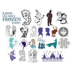 frozen, bundle file, frozen character, elsa, anna, princess, winter, disney, disneyland, svg