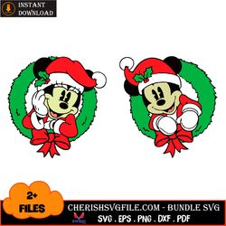 minnie christmas svg bundle, 2 disney christmas svg files