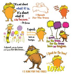 the lorax bundle svg, dr seuss svg, truffula tree svg, truffula svg, colored truffula svg