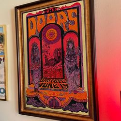 the doors poster, 1968 the doors sacramento memorial auditorium, music poster gift, vintage music poster, the doors fan