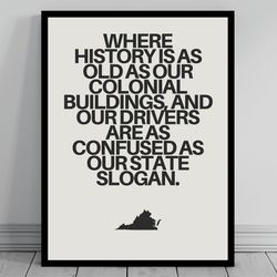 hilarious virginia meme virginia poster minimalist state slogan virginia silhouette modern travel keep calm state wall d