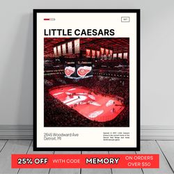 little caesars arena detroit red wings poster nhl art nhl arena poster oil painting modern art travel