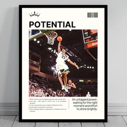 potential daily affirmation lebron james motivational poster modern art mental health men manifest potential and money