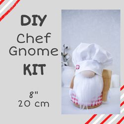 Chef gnome diy kit. Cute cook gnome for tiered tray kitchen decor