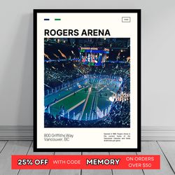 rogers arena vancouver canucks poster nhl art nhl arena poster oil painting modern art travel art