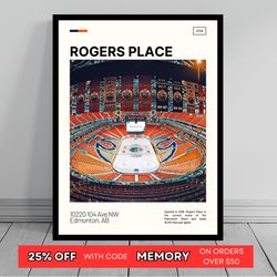 rogers place edmonton oilers poster nhl art nhl arena poster oil painting modern art travel art