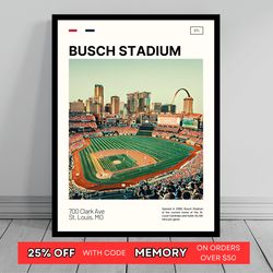 busch stadium print st louis cardinals poster ballpark art mlb stadium poster oil painting modern art travel