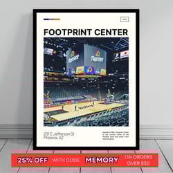 footprint center print phoenix suns poster nba art nba arena poster oil painting modern art travel art print