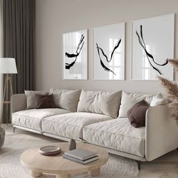 minimalist modern simple gallery wall art set of 3 abstract art black and white prints minimalist office decor modern li