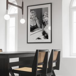 marilyn monroe makeup poster, black and white print, marilyn monroe art, vintage hollywood decor, fashion photography, w