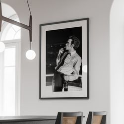 matty healy smoking poster, vintage wine print, the 1975 bar art, black and white room decor, the 1975 print, bar wall a