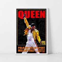 queen music gig concert poster classic retro rock vintage wall art print decor canvas poster