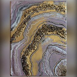 modern painting interior epoxy resin art painting abstract painting stone slice gold painting 3d painting home christmas