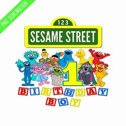 sesame street 1st birthday boy png