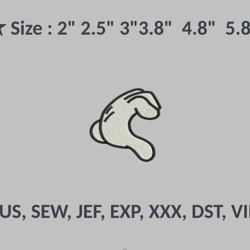 mickeys hand v2 embroidery files, machine embroidery