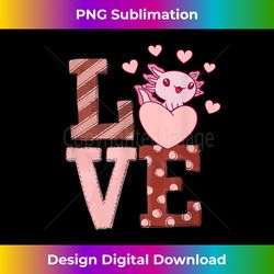 Love Axolotl Pink Heart Valentine's Day Heart Axolotl Lover - Luxe Sublimation PNG Download - Ideal for Imaginative Endeavors