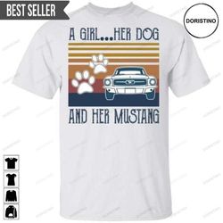 a girl her dog and her mustang unisex doristino trending style
